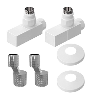 Комплект подключения LM03412SW с квадратными вентилями белый LEMARK