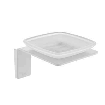 Мыльница, мат. стекло, сплав металлов, белый матовый Slide  IDDIS,SLIWTG0i42