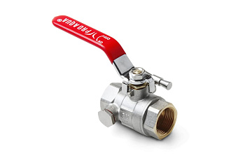 Кран шаровый, рычаг В-В,1/2, с дренаж.воздухоотводч.