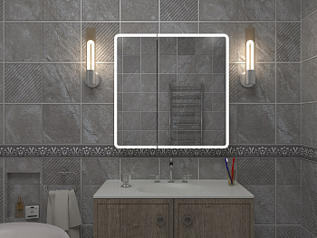 Зеркало-шкаф "EMOTION" 800х800 с датчиком движения Континент