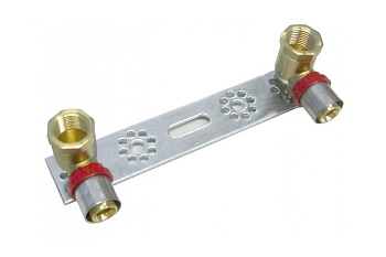 Водорозетка пресс-В 16х1/2'двойная на планке с вертик. подводкой