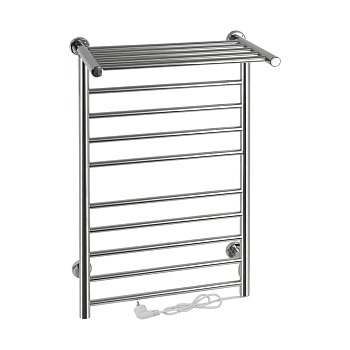 Полотенцесушитель электрический КЛАССИК-ПРЕМИУМ-ПРЯМОЙ с полкой 40*53 нержав с сухим 40 W