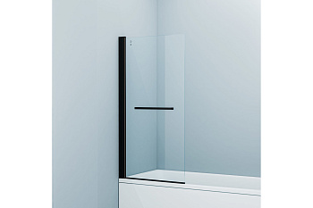Душевая шторка на ванну 75*145 черный .ал.проф.Slide, IDDIS, SLI5BS7i90
