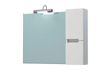 Шкаф-зеркало Сиэтл 70/80 белый, правый