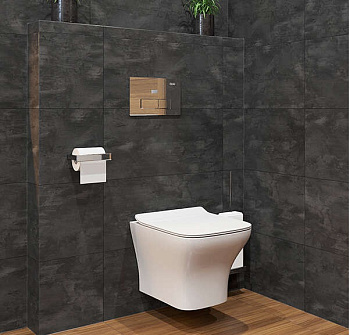 Унитаз подвесной QUATRO  крышкой Soft-close БЕЗОБОДКОВЫЙ