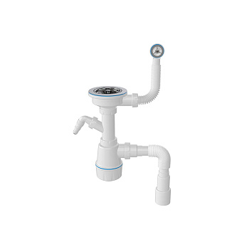 Сифон для мойки с круглым переливом выпуск 3 1/2 NOVA 1048