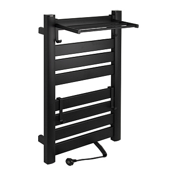 Полотенцесушитель электр.,черный, лесенк.с полк. 800 х 520 х 270 мм, на 8 плоских переклад.