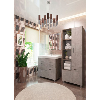 Тумба "Catherine" 80 №2 +умывальник Фостер 800П/800/СOMO 80 белый камень