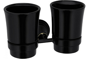 Подстаканник двойной, керамика, черный Fixsen Luksor FX71607B