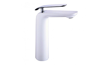 Смеситель LM4909CW д/ум высокий "Меланж" монолитный, хром/белый LEMARK