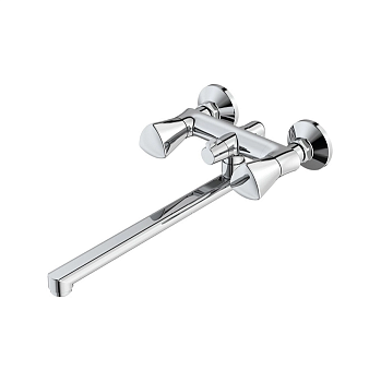 Смеситель BOUSBl2i10WA для ванны с длинным изливом керамическим дивертором Bounce IDDIS