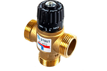 Клапан смесительный термостатический  1" HP20-43 KV1.6 STOUT