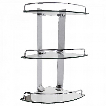Полка стеклянная угловая 3-х этажная 10103