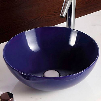 Фигурный умывальник MELANA T4005-B18+B1 черно-синяя