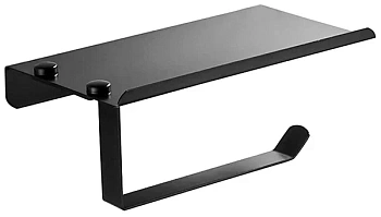 Бумагодержатель с полкой ченый авиационный алюминий L5503-4 LEDEME