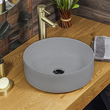 Раковина накладная AZARIO 355*355*120мм серая матовая