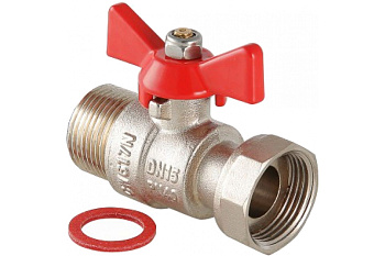 Кран шар.прямой с накидной гайкой и наруж.резьбой 3/4*3/4 ValTec VT.260.N.0505