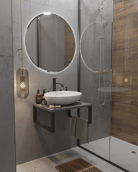 Тумба GRUNGE LOFT 60П  Бетон темно-серый