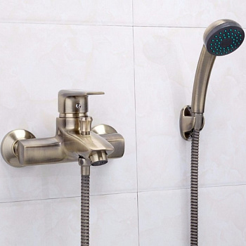 Смеситель F3030-4 (40мм.ванна короткий нос) бронза FRAP