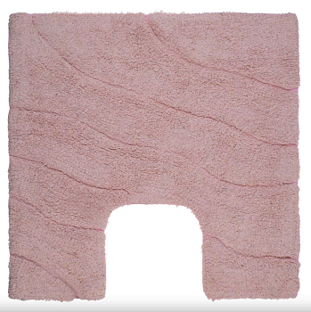 Коврик для ванной комнаты, хлопковый Волна розовый, 50*50 с U-вырезом TRENDY