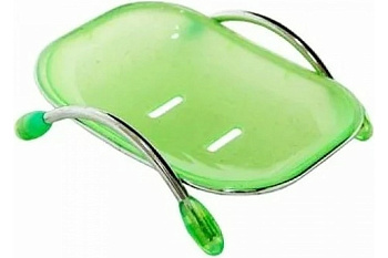 Мыльница пластик зелен. на мет. ножках POTATO P208-3