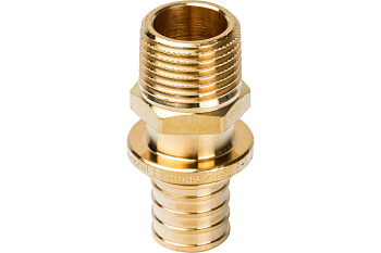 Переходник с наружной резьбой 20xR 1/2" для труб из сшитого полиэтилена аксиальный  STOUT 