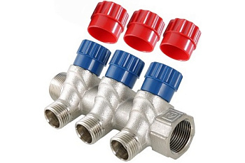 Коллектор с регулир. вентилями 3 вых. 1"х1/2" НВ Valtec VTc.560