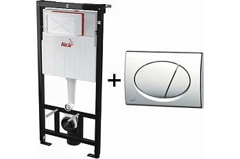 Инсталляция для унитаза Alcaplast 3в1 бачок, А101+кнопка М70 белая