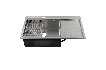 Мойка встраиваемая FABIA PROFI,80*50см левая, глуб.200мм+сифон+корзина
