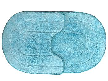 Набор ковров МК 2-ой 45х75, 45х75 Элипс бирюзовый, микроф.Delphinium