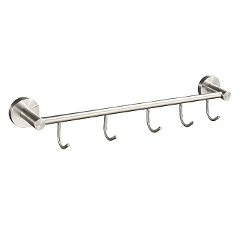 Вешалка с пятью крючками прямая, из нержавеющей стали GFmark