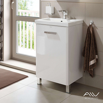 Тумба DORN 50 белый + раковина Como-50 (Алаванн)