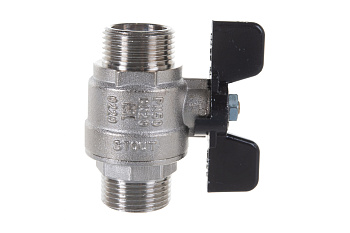 Кран шаровой полнопроходной ду 20 (3/4") НР/НР, ручка бабочка STOUT