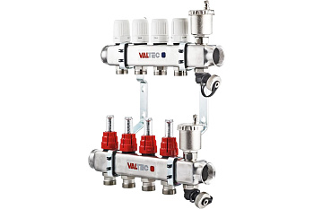 Колл. группа со вст. расх. 1"x10 вых. Valtec (НЕРЖ) VTc.586