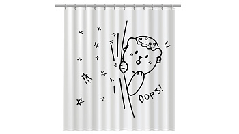 Штора для ванной Fixsen Teddy Oops FX-2505, без колец