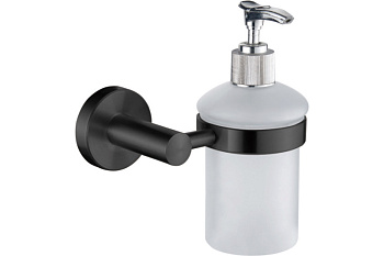 Дозатор настенный стекло черный нерж L71727B LEDEME