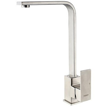 Смеситель L74033 для кухни высокий с гайкой (нерж) 1/10 LEDEME 