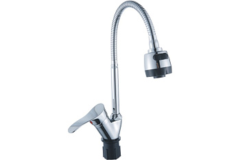 Смеситель для кухни с гибким изливом ЭВЕРЕСТ B58-214М (б/подв)