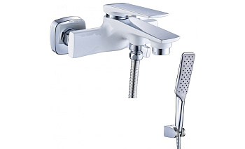 Смеситель LM5914CW для ванны с коротким изливом хром/белый Аллегро LEMARK