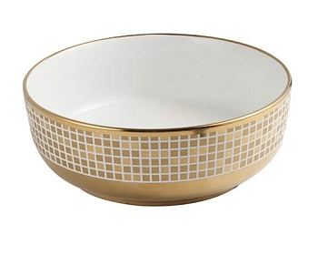 Фигурный умывальник MELANA 800-T4003-G2 белый с золотом