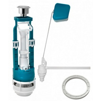 Арматура для бачка мет. кнопка боковая подводка (ИНКОЭР)