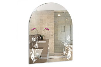Зеркало Букет 495*670 (с полкой) 