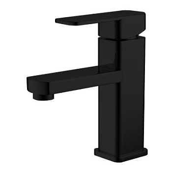 Смеситель L1033B для умывальника с гайкой, шаровый, черный (латунь) LEDEME 