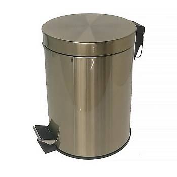 Ведро из нерж стали с педалью круглое 5л бронза 105-В