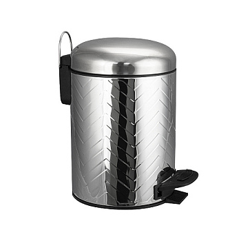 Ведро круглое из нерж.стали 5л зеркальное с узором 1705