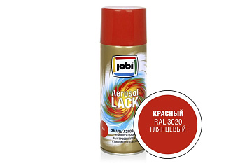 Эмаль аэрозольная Jobi, глянцевая красная 520 мл RAL 3020