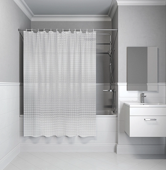 Штора для ванной комнаты, 200*180 см, EVA, Stereo Square, IDDIS