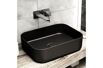 Умывальник накладной прямоугольный  POINT Меркурий черный матовый 50BM PN43832BM