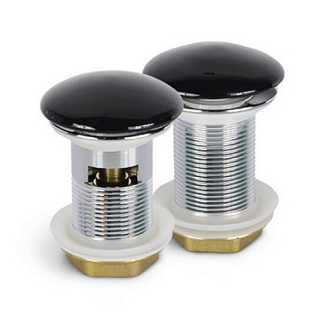 Донный клапан без перелива черный глянцевый Redo