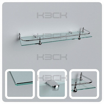 Полка 50см прозрач. стекло 5мм+ограничитель КЗСК